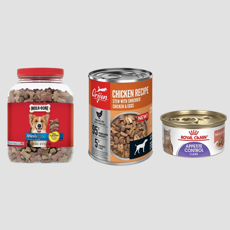 Aliments pour animaux en conserve et en pot